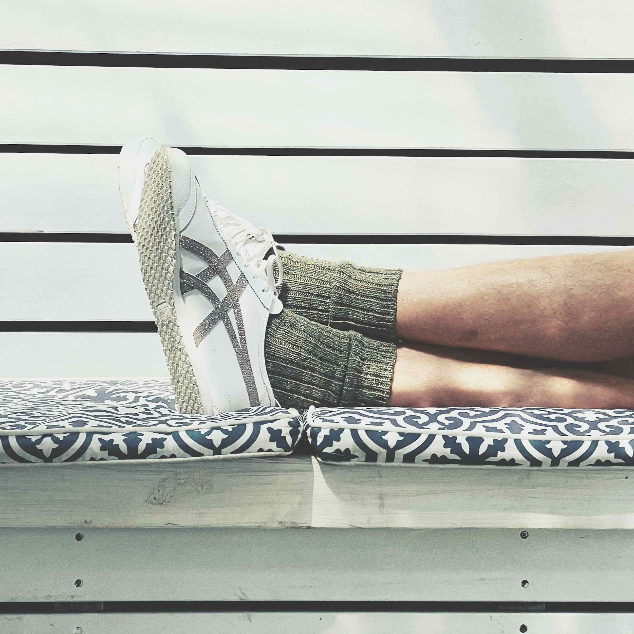 Cotton crew socks khaki brown