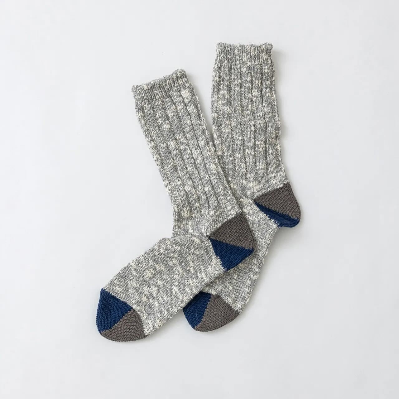 Pair of gray knitted cotton socks