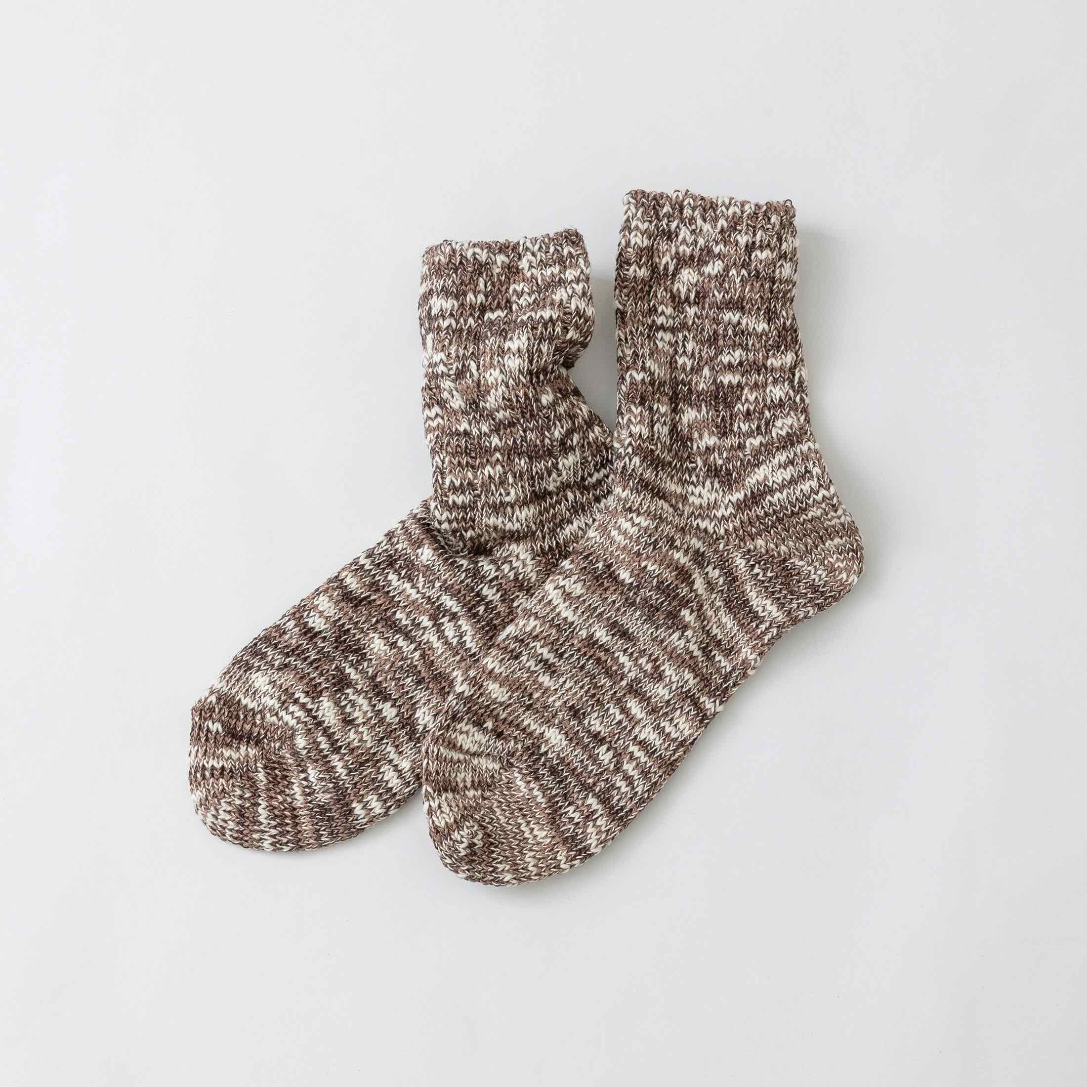 Mocha brown cotton crew socks