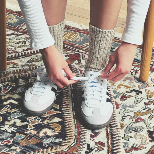 Beige crew socks