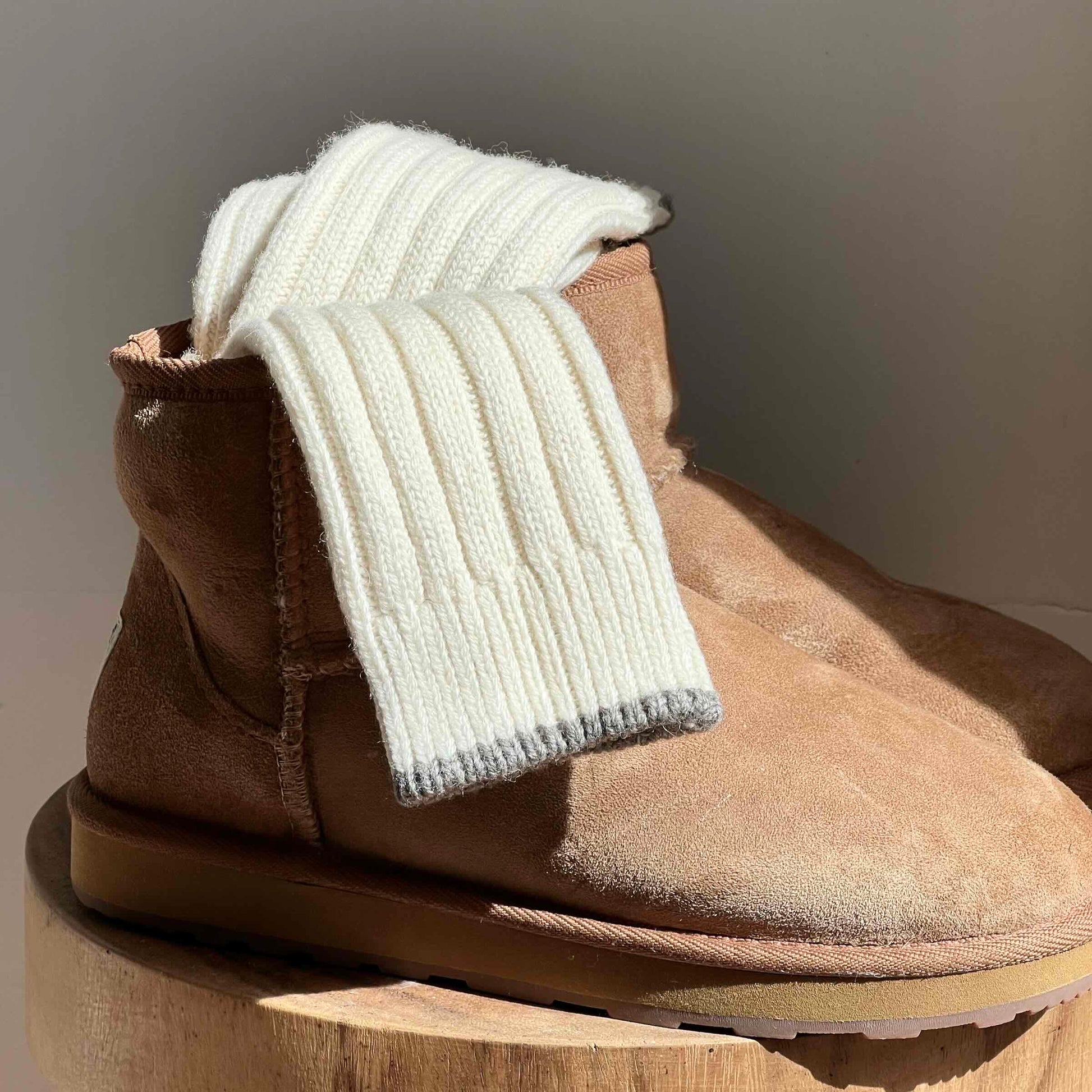 White wool socks