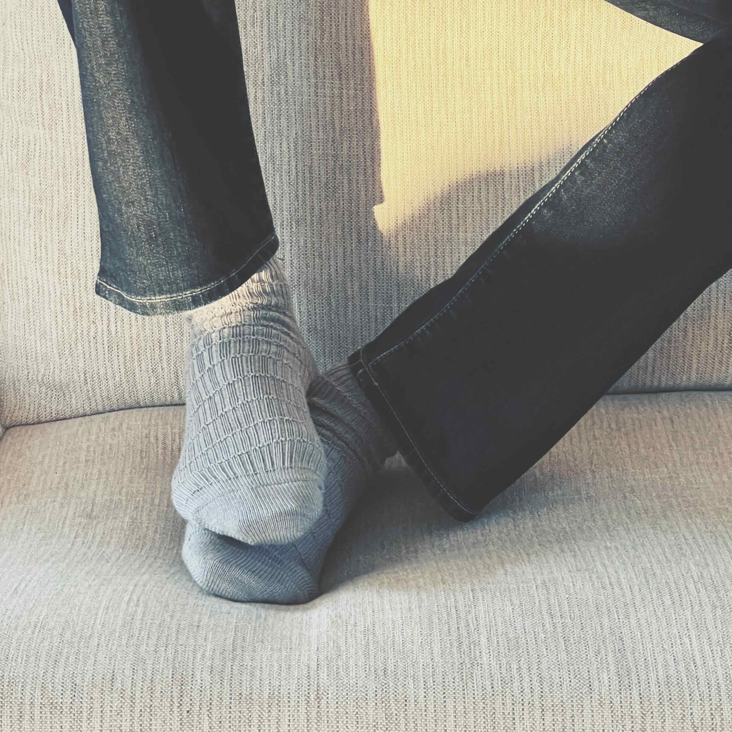 Fine wool socks in grey