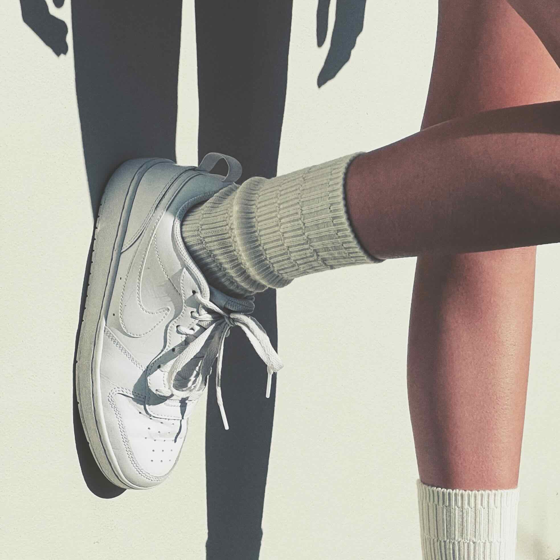 White wool socks